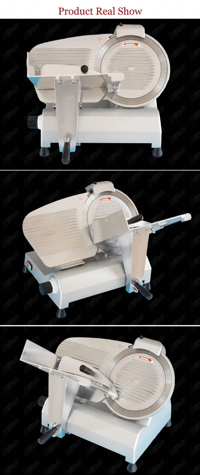 Ms250st Electric Meat Slicer Machine Aluminum-Magnesium Alloy Body Stainless Steel Disc Blade Meat Vegetable Fruit Cutter