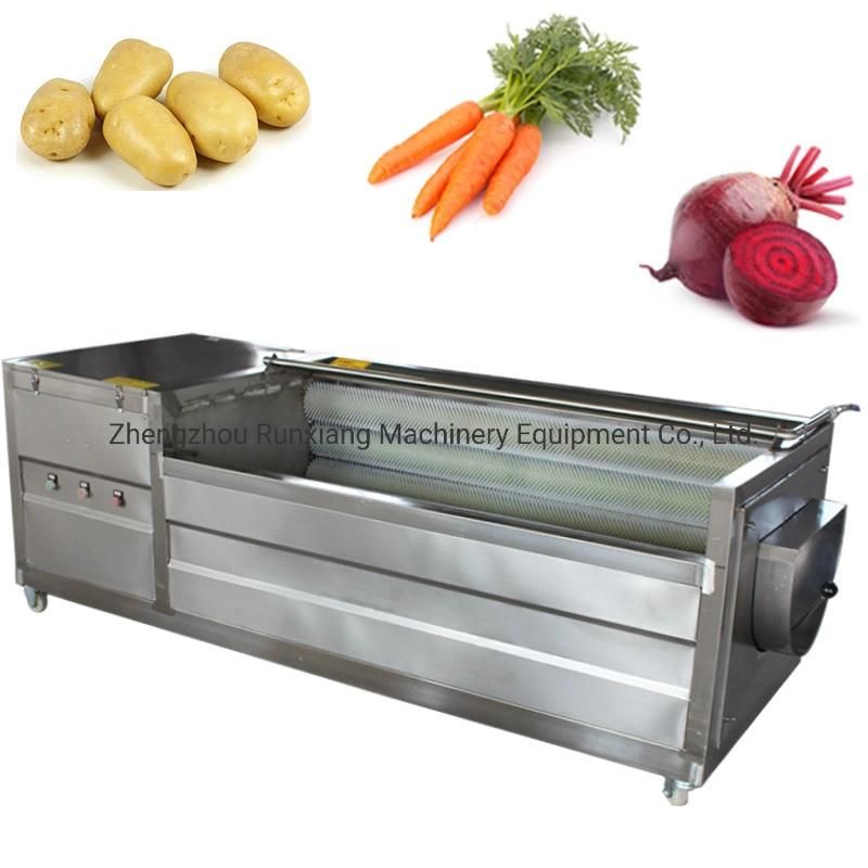 Brush Type Fruit Vegetable Potato Washing Peeling Cleaning Machine