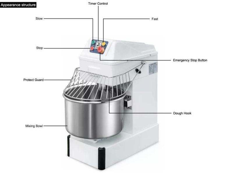 Bakery Machine 40L Spiral Mixer 16kg Dough Mixer