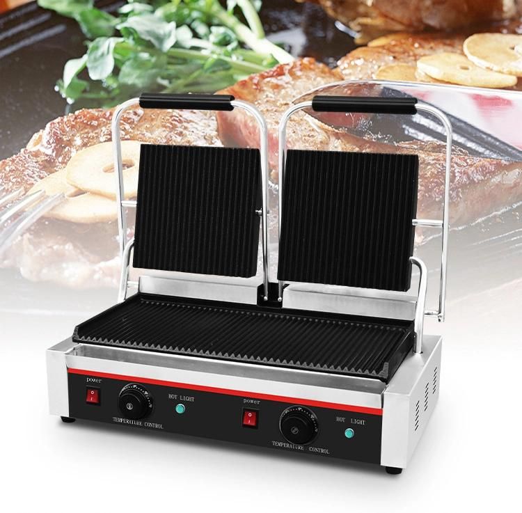 Ce Certificate Electric Contact Grill Single Head Panini Grill Machine