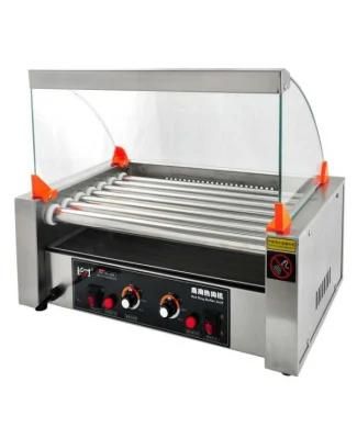 HD-7L 30 Rollers Hot Dog Sausage Roller Grill Machine with Glass Cover