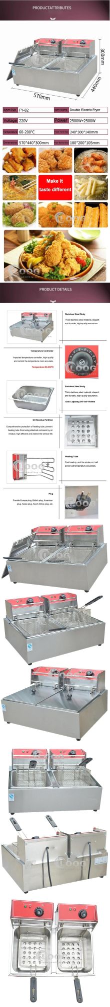 OEM Factory Direct Price Ce Approved Electric Double Basket Tanks Deep Fryer Kitchen Equipment