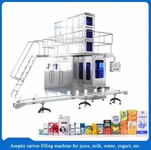 Aseptic Carton Juice Milk Water Filling Packaging Machine 125ml 200ml, 500ml, 1000ml,