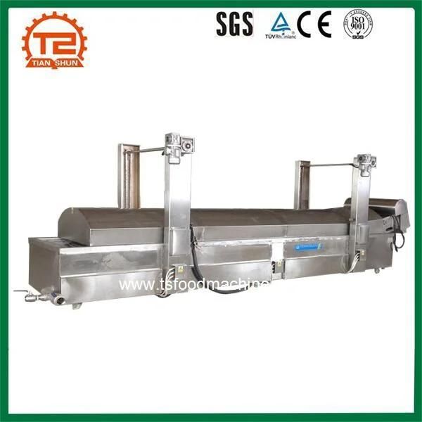 Food Processing Gas Fryer Automatic Continuous Belt Tofu Frying Machine