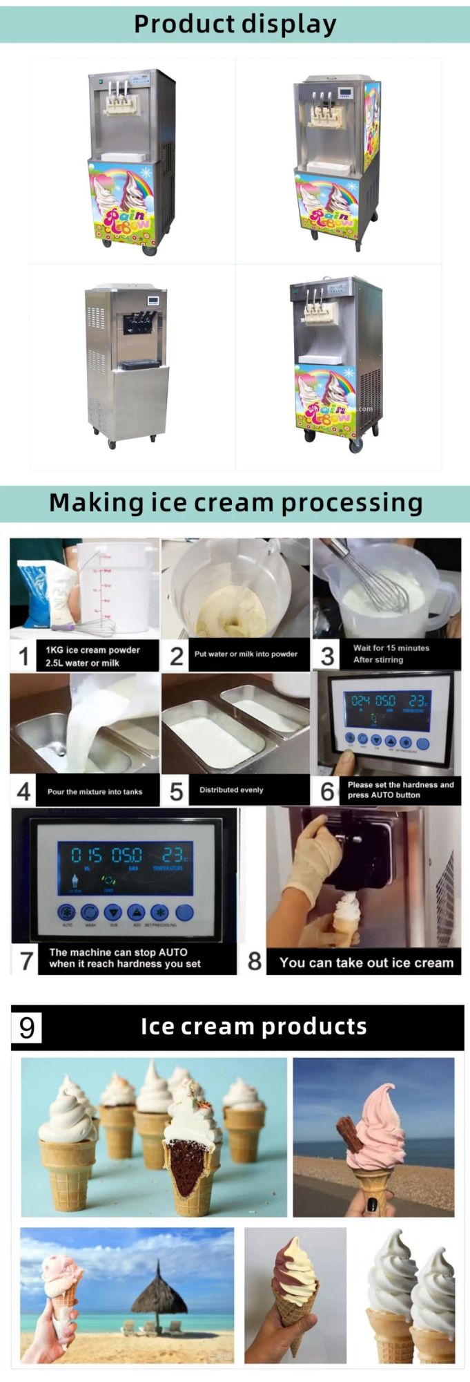 Soft Hard Ice Cream Machine Gelato Maker