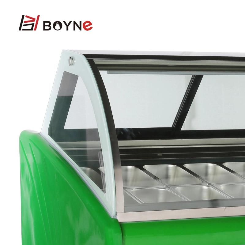 Different Capacity Commercial Ice Cream Display Freezer Showcase