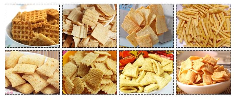 Fried Flour Chips Process Line Bugle Extruder Machinery Wheat Flour Snacks Extruder