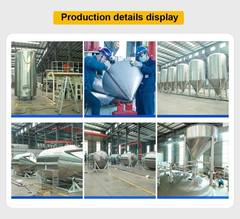 300L 400L 500L 600L 800L 1000L Customized OEM ODM Dimple Jacketed Insulated Yeast Beer Conical Cone Fermenting Fermenter