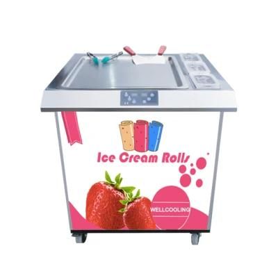 Commercial Cold Stone Square Shape Pan Ice Cream Rolls Machine