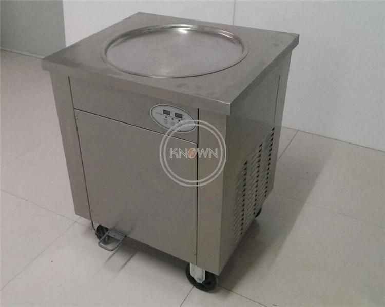 50cm Single Round Fried Ice Cream Roll Machine Commercial Fried Milk Yogurt Machine Thailand Ice Cream Maker