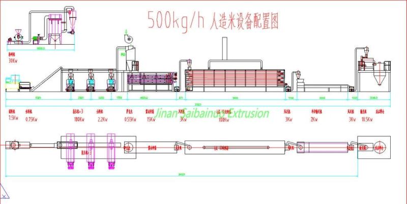 New Design Nutritional Rice Machine Artificial Rice Processing Line