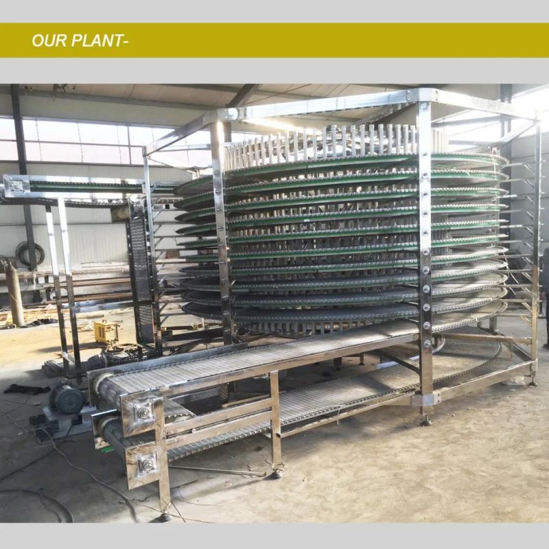 Bread Hamburger Toast Spiral Cooling Tower Ambient Cooling Conveyor