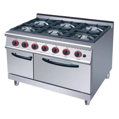 6 Gas Burner with Gas Oven (European style burner) 700mm