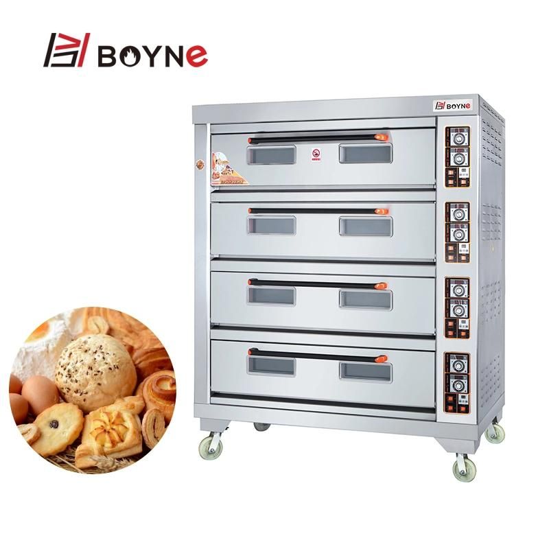 Electric Stainless Steel Four Deck Twelve Trays Baking Oven