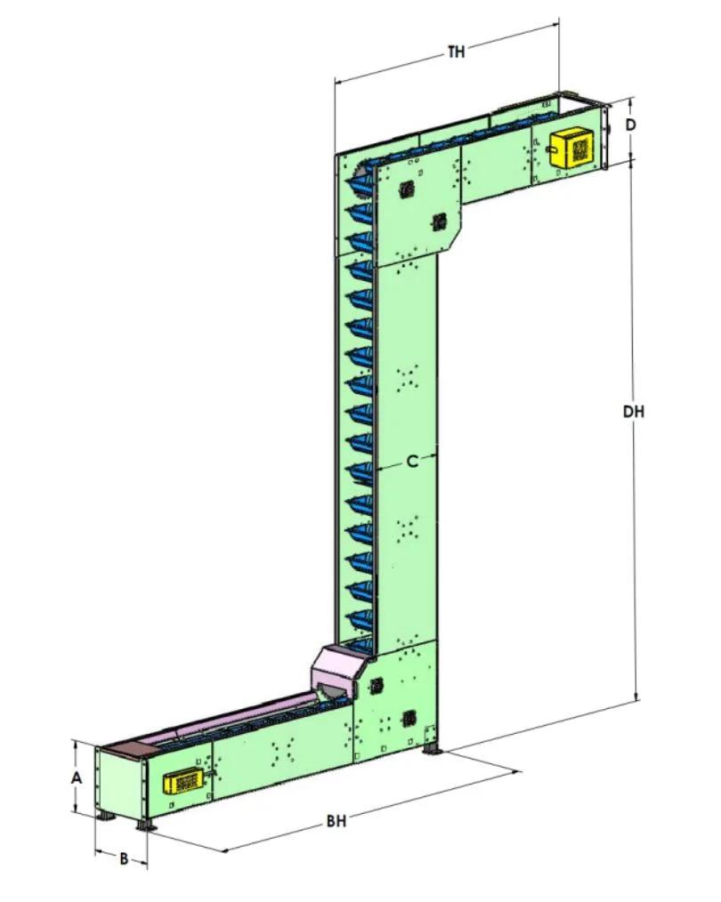 Food Grade Bucket Elevator Lifting Conveyor with Large Capacity