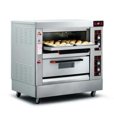 Full Ss 2 Deck 4 Trays Gas Baking Pizza Oven