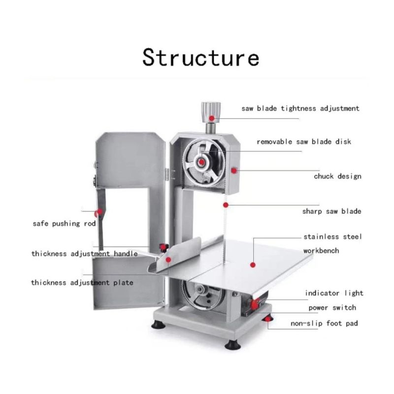 Cortadora De Carne Sierra Electrica Butchery Bone Saw Meat Cutting Machine Bone Meat Bone Cutter Pemotong Daging Stainless