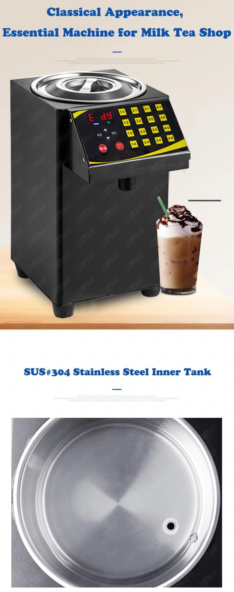 RC16 8L Stainless Steel Commercial Bar Fruit Sugar Fructose Quantitation Machine for Milk Tea Shop and Coffee Shop