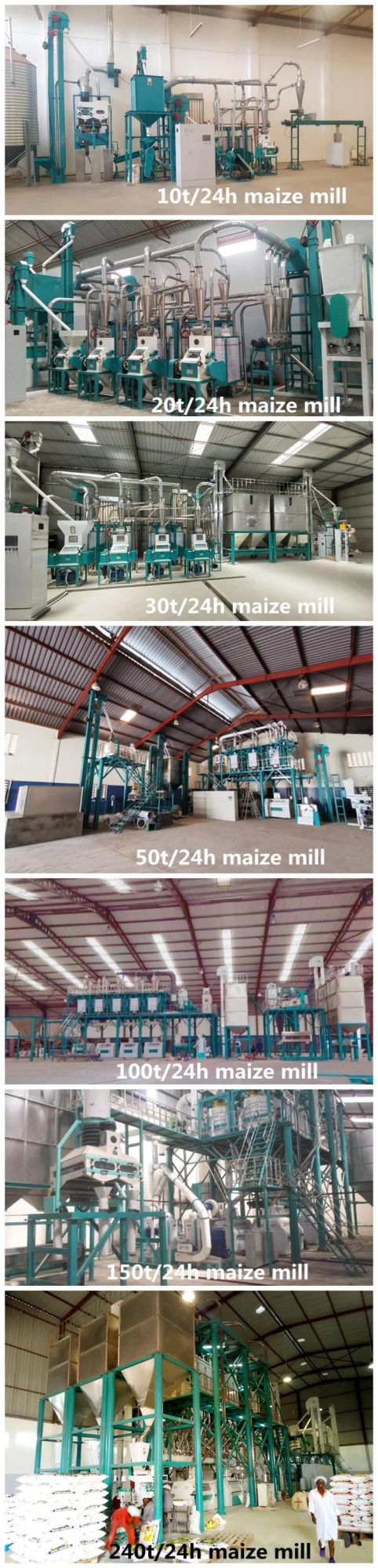 30t Per 24hour Corn Flour Processing Machinery Maize Milling Plant