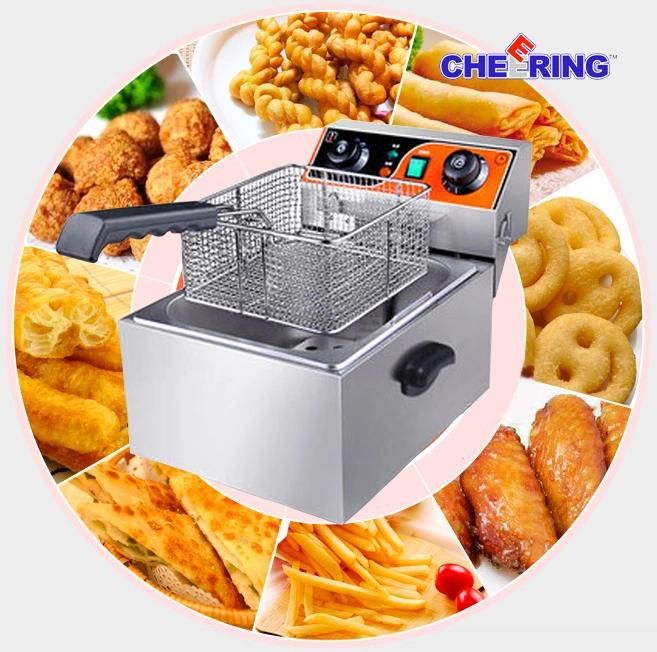 Two Tank Stainless Steel Electric Chips / Snack Deep Fryer