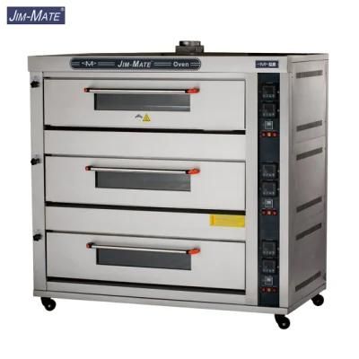 Baking Machine 3 Decks 9 Trays Commercial Gas Deck Oven