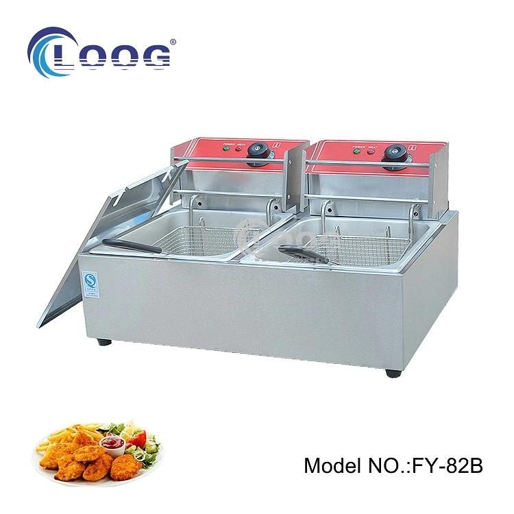 Commercial Double Tank Stainless Steel High Tempering Potato Chips Deep Frying Chicken Fish Oil Fryer Machine