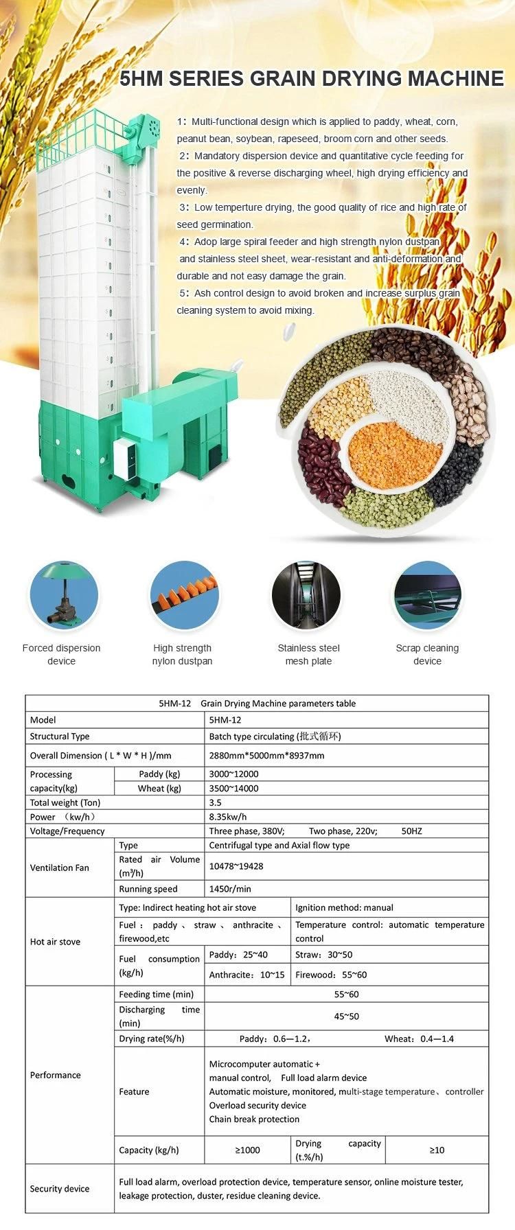 High Efficiency 15tons Per Batch Capacity Paddy Rice Dryer