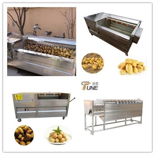 Vegetable Fruit Potatoes Carrots Ginger Washing Peeling Cleaning Machine