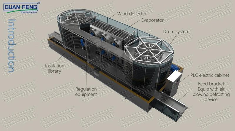 2500kg IQF Freezer Shrimp Spiral Freezer Quick Freezing Machine