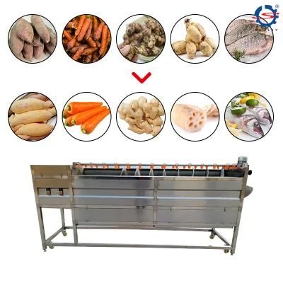 High Yield Carrot Kiwi Yam Cassava Brush Roller Washing Machine