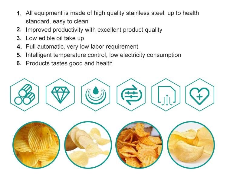 Fully Automatic Potatoes Chips Production Line Making Machine