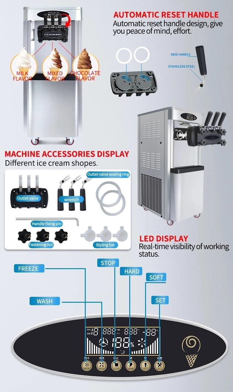 Bt-50dB Ice Cream Maker Machine Soft Ice Cream Making Machine