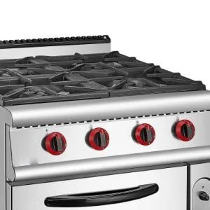 Heavy Duty Cooking Equipment Gas Range/Commercial Hotel 4 Burners Gas Cooker with Oven