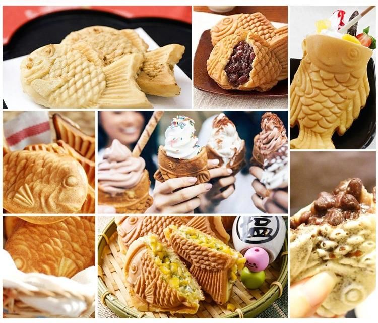 2-Plate 6 Fish Ice Cream Taiyaki Gas Fish Cake Machine