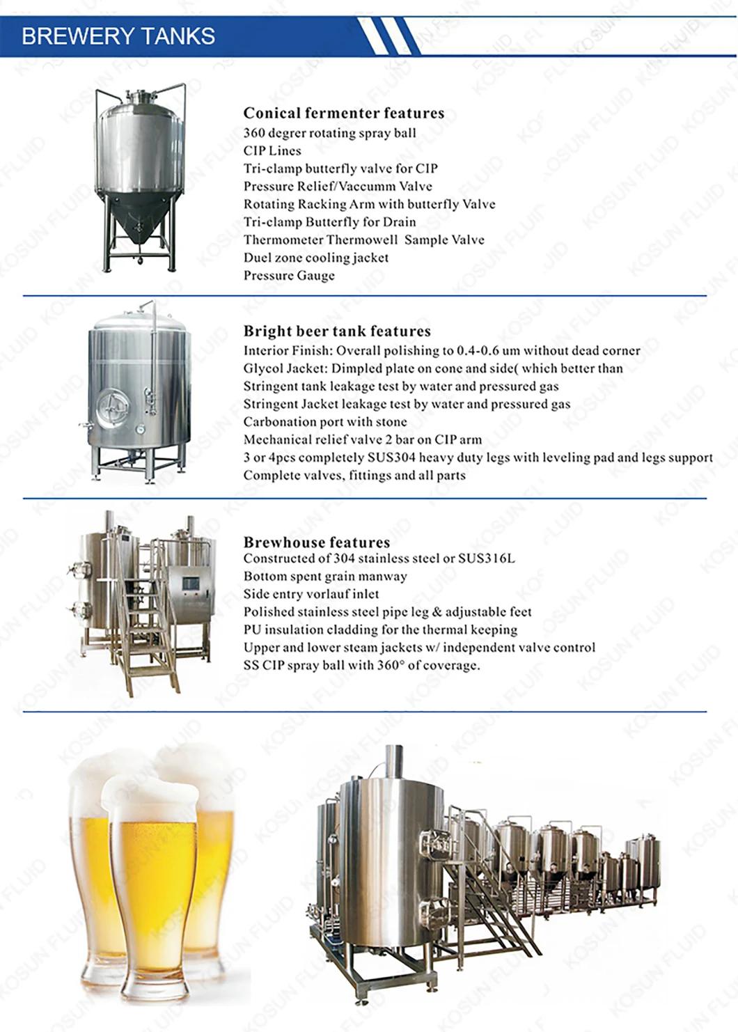 20L 50L 150L Stainless Water Cooling Jacket Conical Beer Fermenter