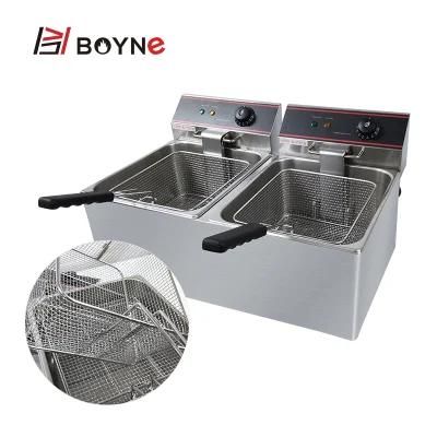 Double Tank 11L Table Top Electric Stainless Steel Deep Fryer