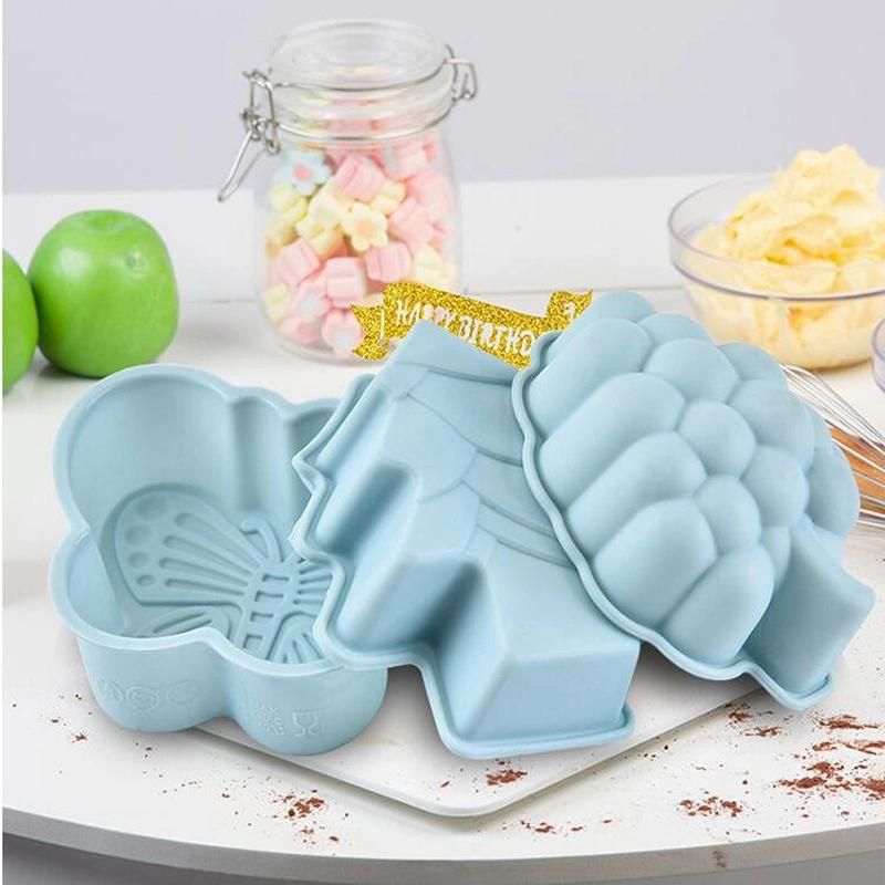 12 PCS Silicone Molders, Christmas Tree, Grapes, Butterfly Cake Molders, Non-Stick Bread Baking Pan, Homemade Cake Tools Esg11950