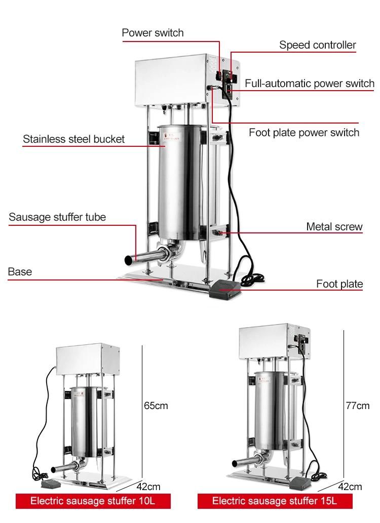 Electric Hr20L Chicken Sausage Making Plant Sausage Filling Machine Automatic Sausage Filler Sausage Making Machine