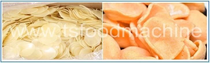 High Temperature Prawn Cracker Fryer Continuous Conveyor Frying Machine