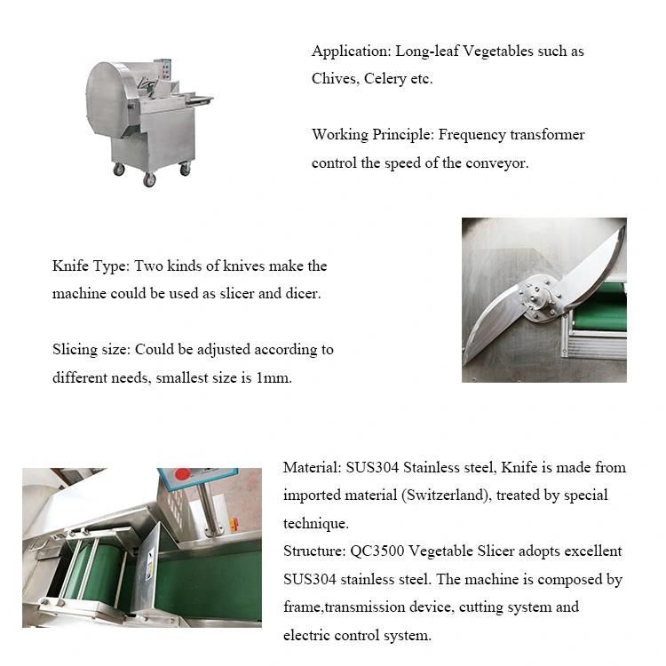 Vegetable Cutting Machine/QC3500 Parsley Lettuce Celery Spinach Cabbage Cutter Cutting Machine for Sale