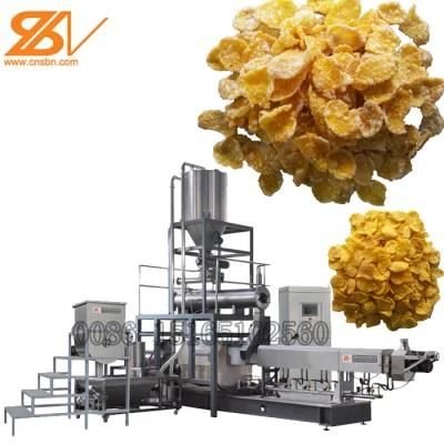 Multifunctional Twin Screw Extruder Breakfast Cereals Corn Flakes Machine