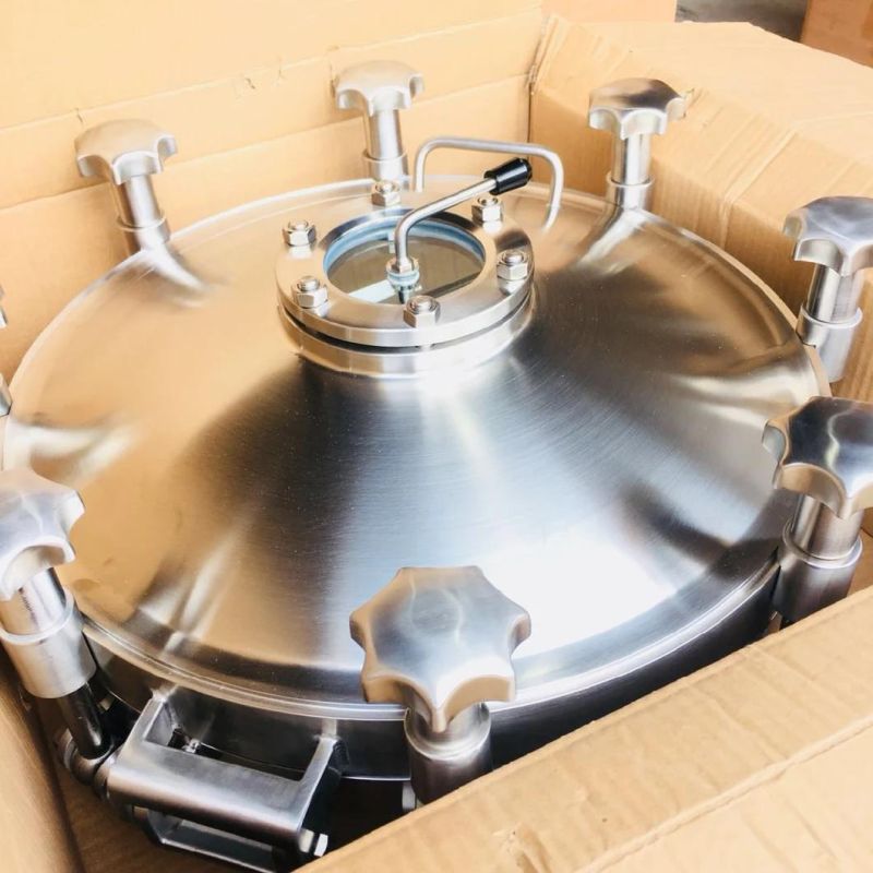 Sanitary Stainless Steel Elliptic Type Tank Manhole Cover with Pressure