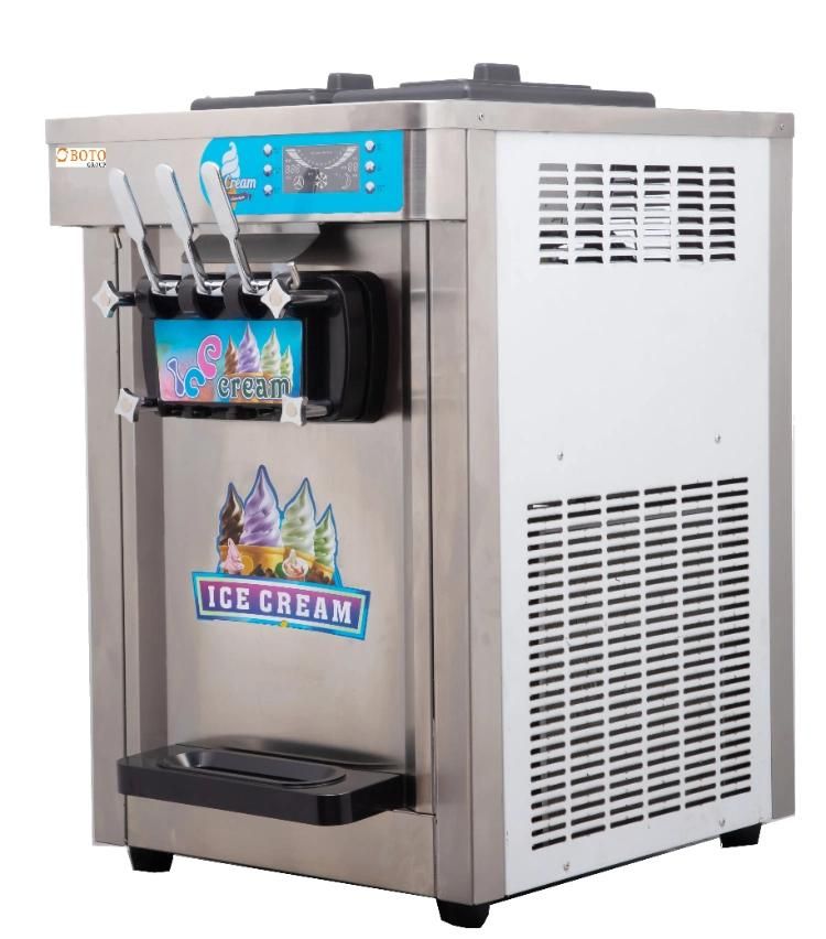 Commercial Automatic Soft Serve Ice Cream Machine Three Flavors Ice Cream for Dessert