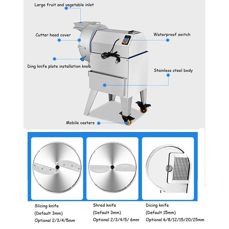 Industrial Potato Onion Slicer Cutting Machine Chopper Electric Vegetable Cutter