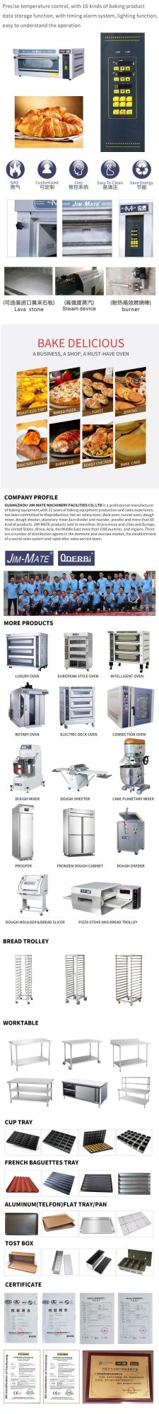 Kitchen Equipment 1 Deck 2 Trays Commercial Intelligent Gas Deck Oven