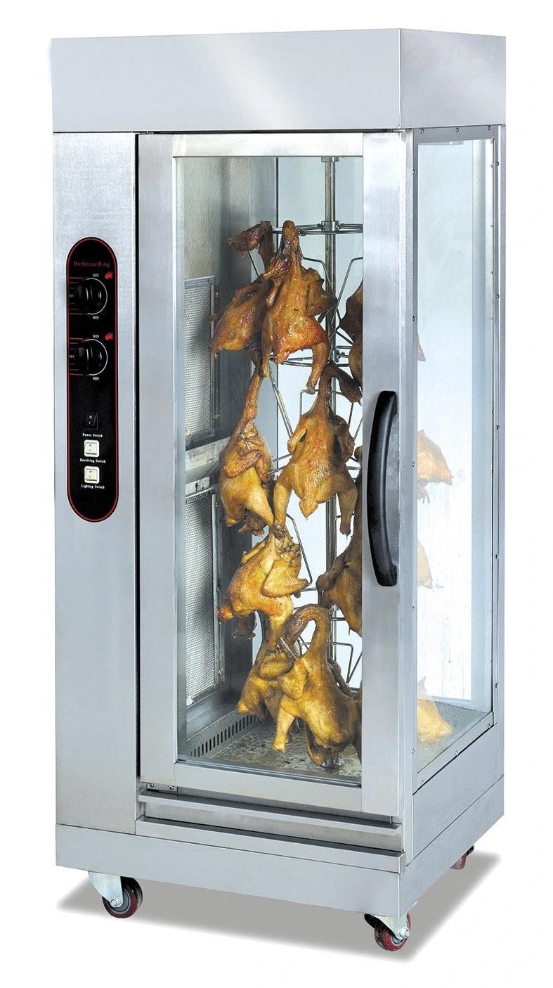 Vertical Rotate Stainless Steel Gas Chicken Rotisseries