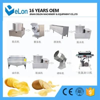 Fully Automatic Fresh Potato Chips Frozen French Fries Production Line