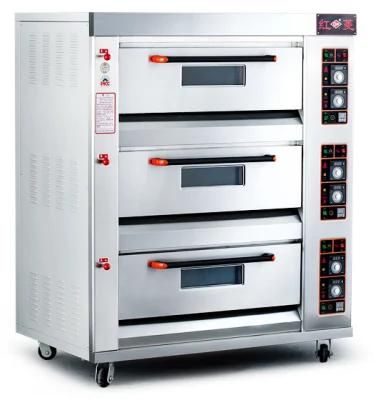 Factory Wholesale 3 Deck 6 Tray Ss Gas Baking Deck Oven