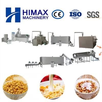 Automatic Industrial Extrusion Breakfast Cereal Corn Flakes Processing Line