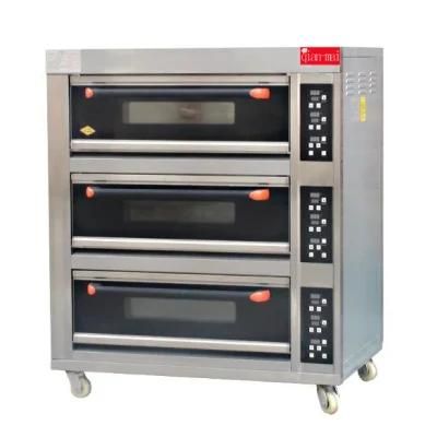 Bakery Equipment Electric Pizza Baking Oven with 3 Deck 6 Tray